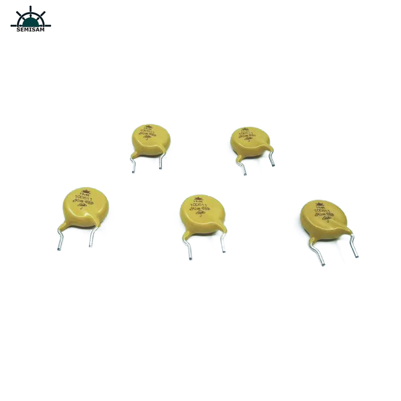 China Original Hersteller Passive Elektronikkomponenten, gelber MOV 10mm HVR10D511K Zinkoxidvaristor