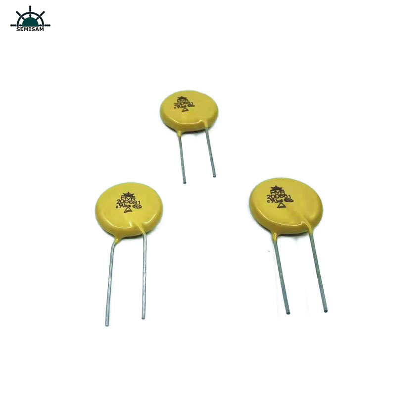 China ODM große Macht, Schutzhonne gelb MOV 20mm 10% HVR20D681K Zinkoxid-Varistor für Stromversorgungsgeräte